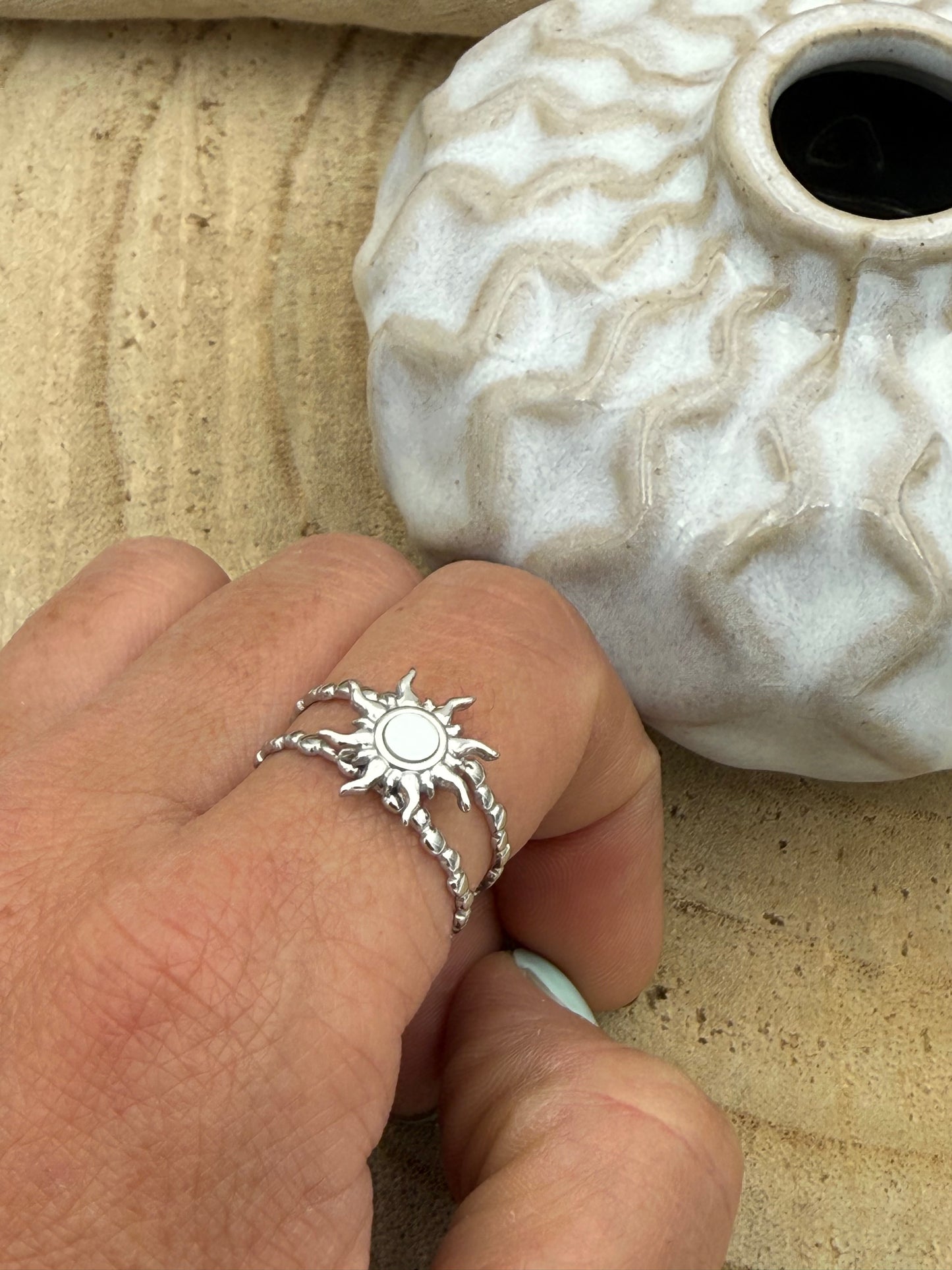56 🍭 Bague Soleil Argenté