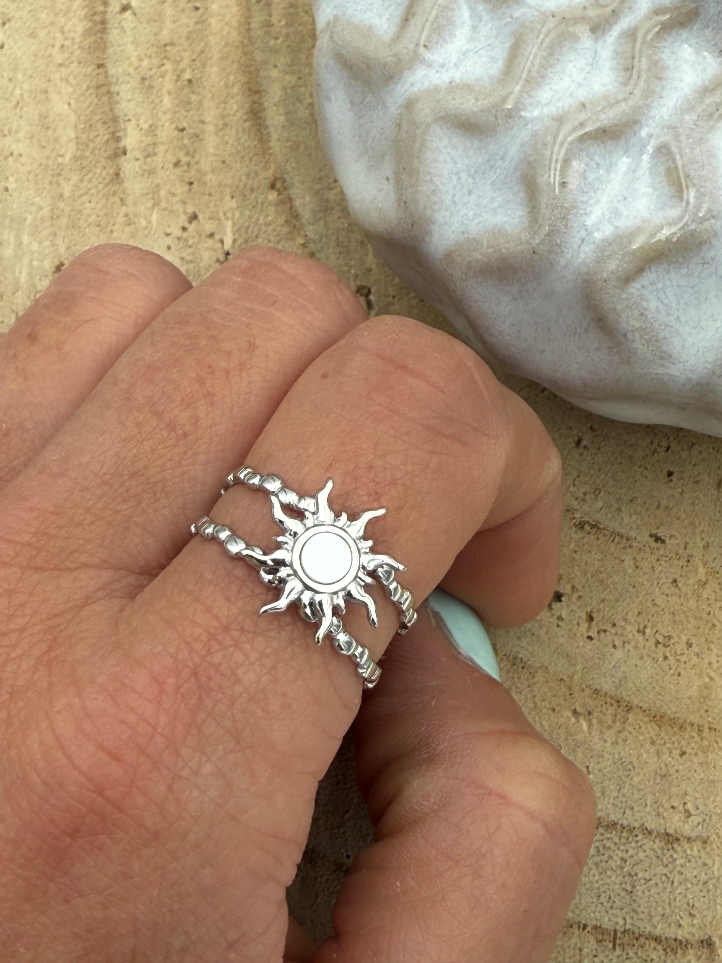 56 🍭 Bague Soleil Argenté