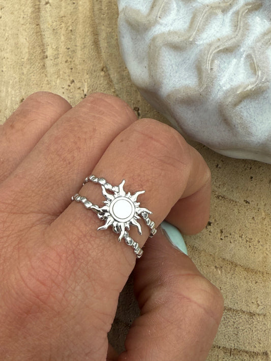 56 🍭  Bague Soleil Argenté
