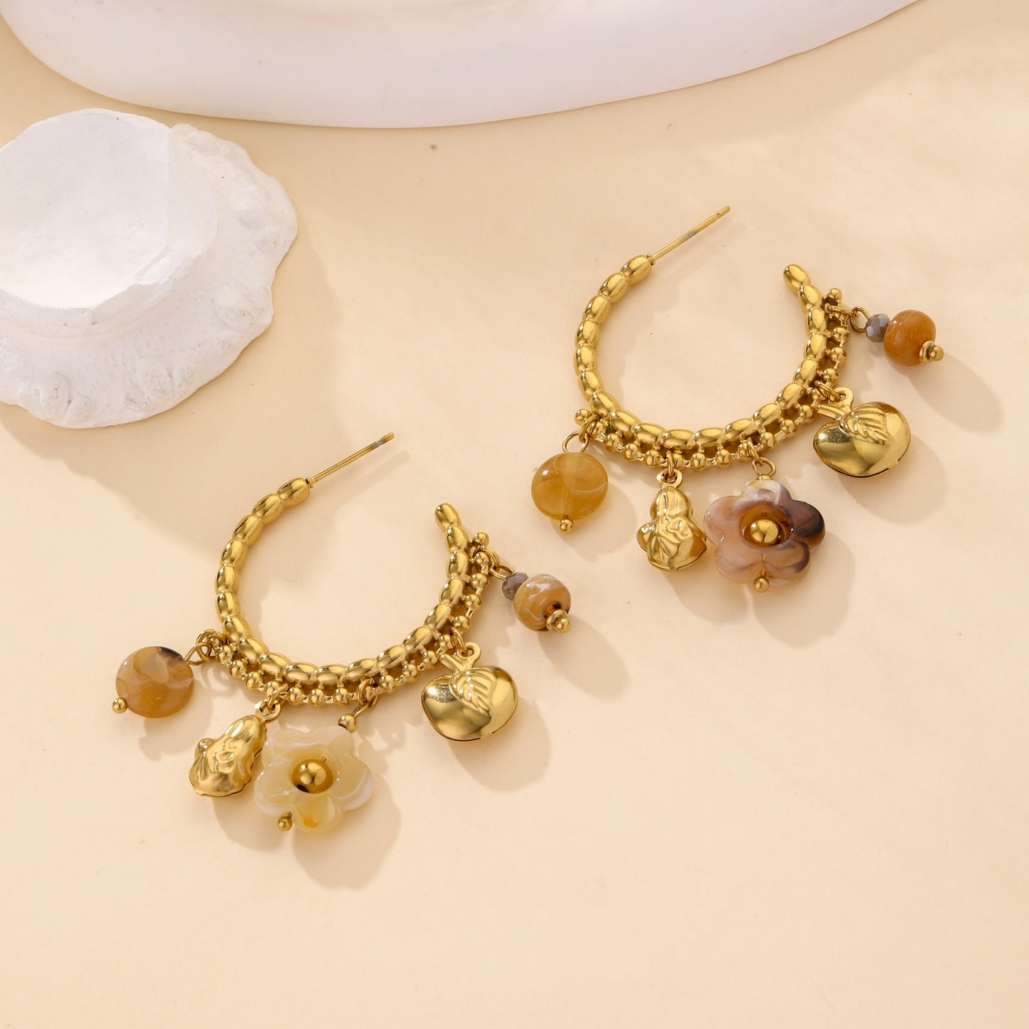 146 🍋 Boucle D'oreilles Fleur