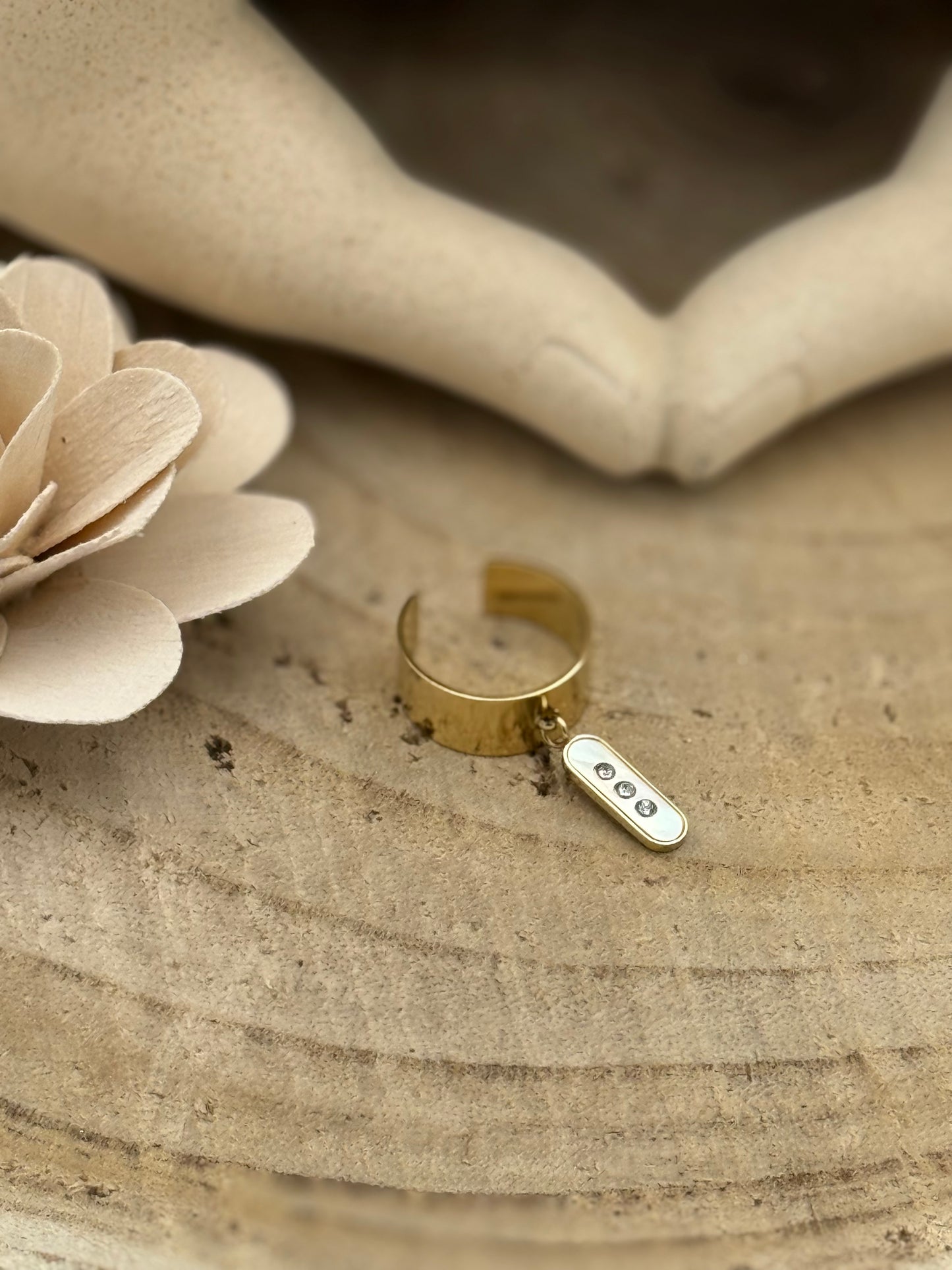 217 🍭 Bague Breloque Strass