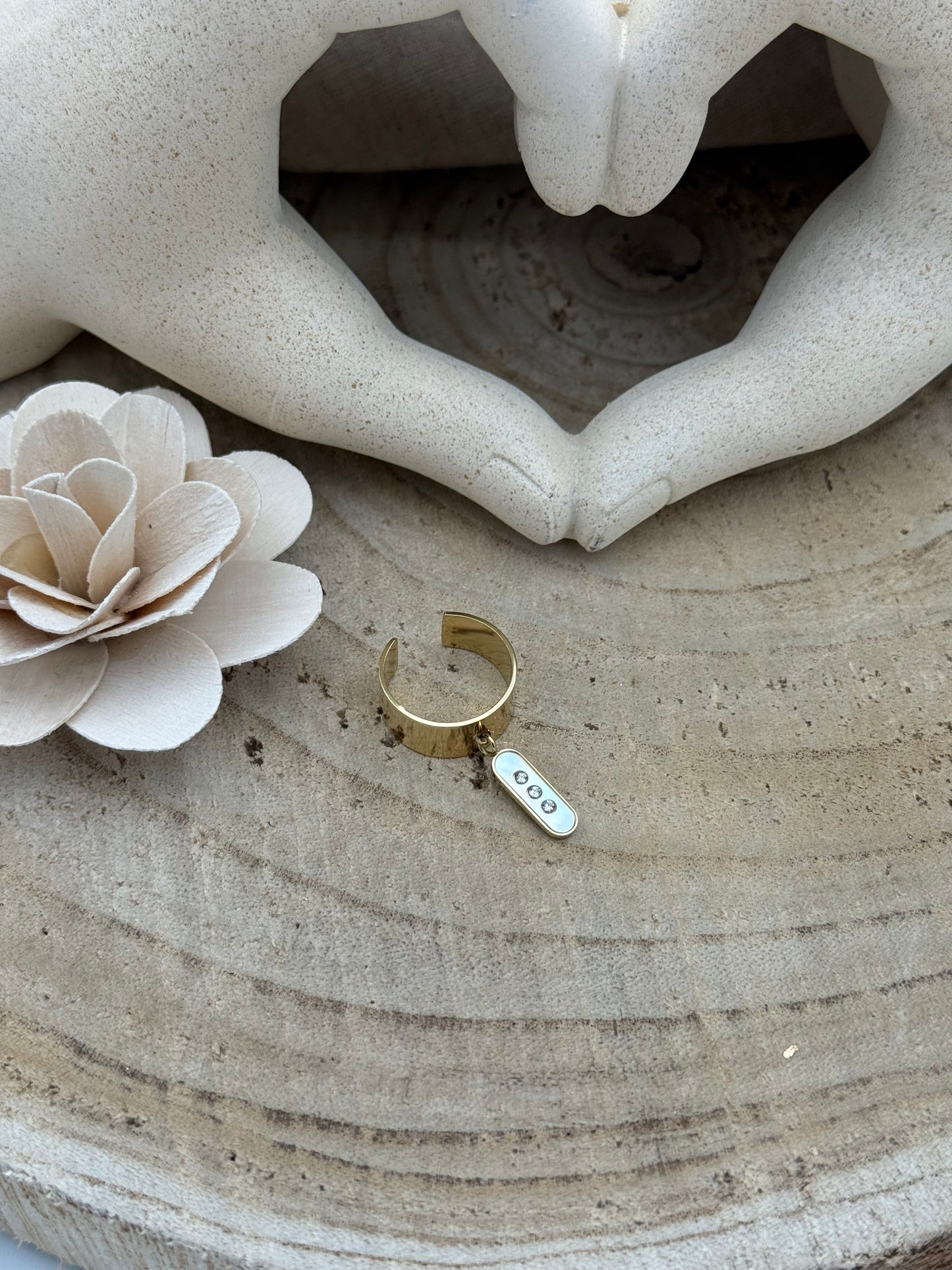 217 🍭 Bague Breloque Strass