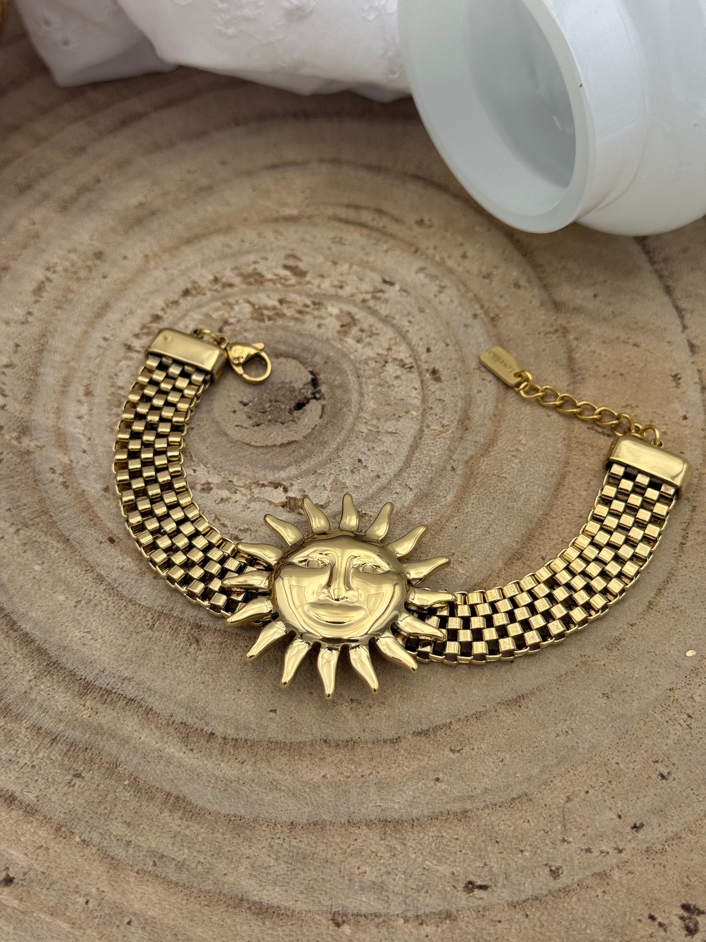 238 💜 Bracelet soleil maille plate 🌞