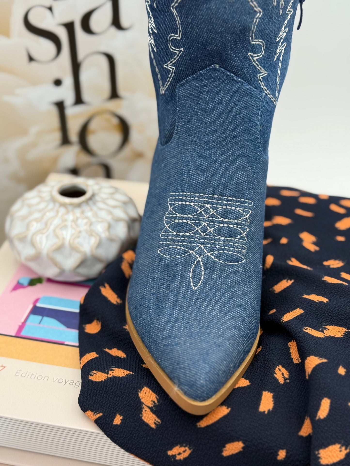 434 🛍️ Santiags Hautes Jeans ✨