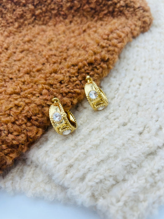 474 🛍️ Boucle d'oreille créole et pierre 😍