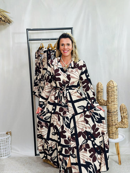 409  🛍️ Robe longue fluide à motif 🌷