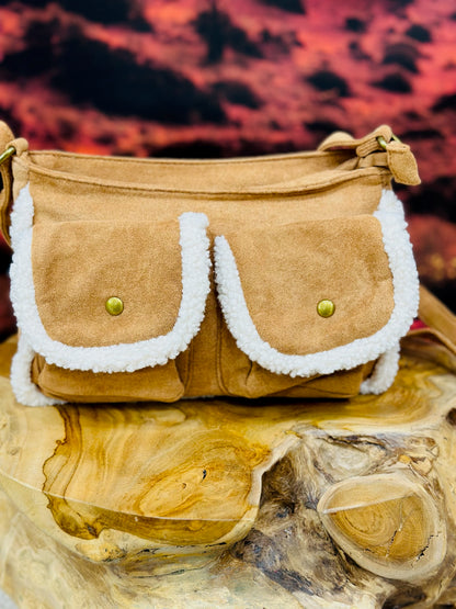 355 🛍️ Petit sac moumoute double poche 😍