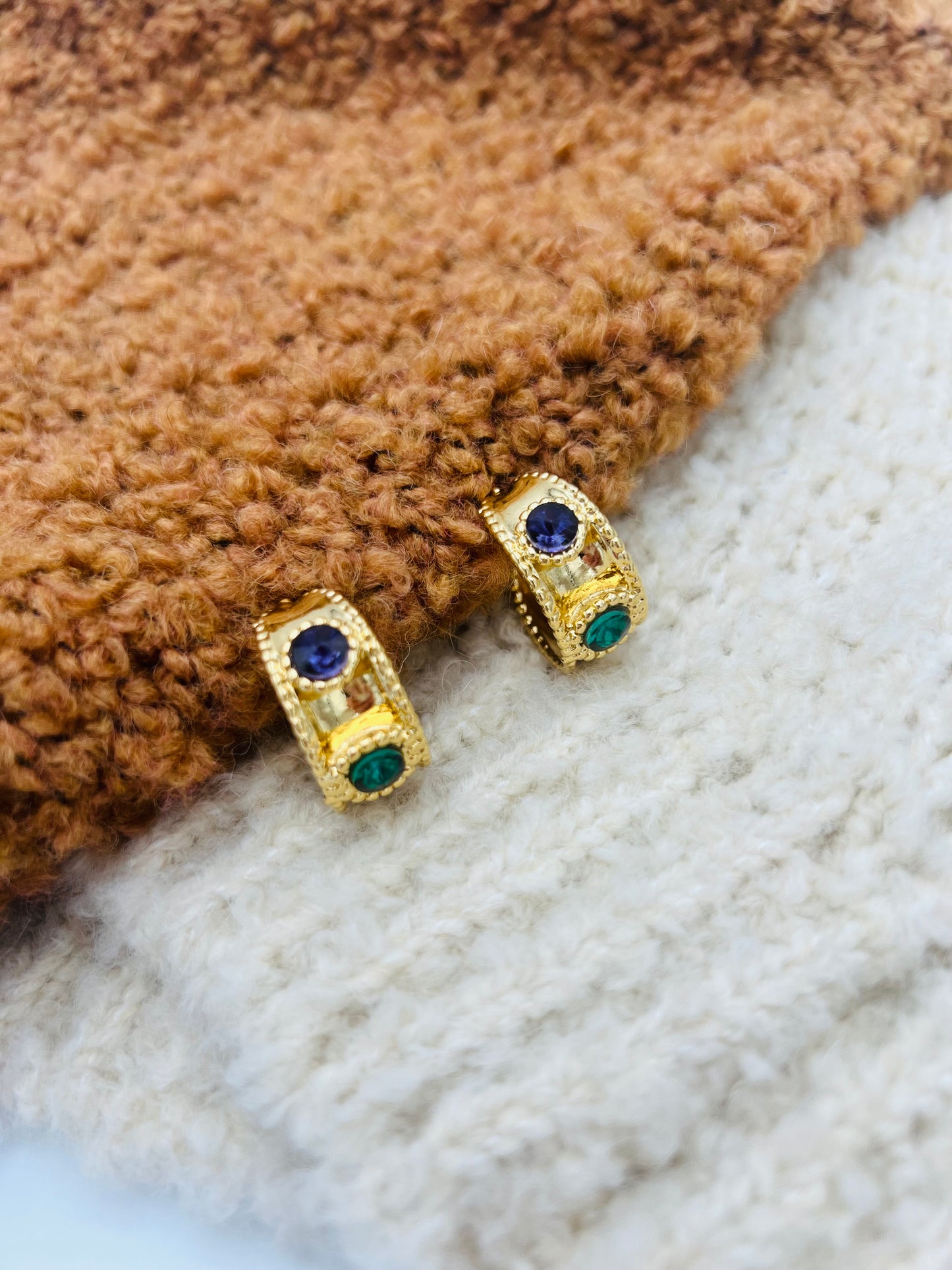 474 🛍️ Boucle d'oreille créole et pierre 😍