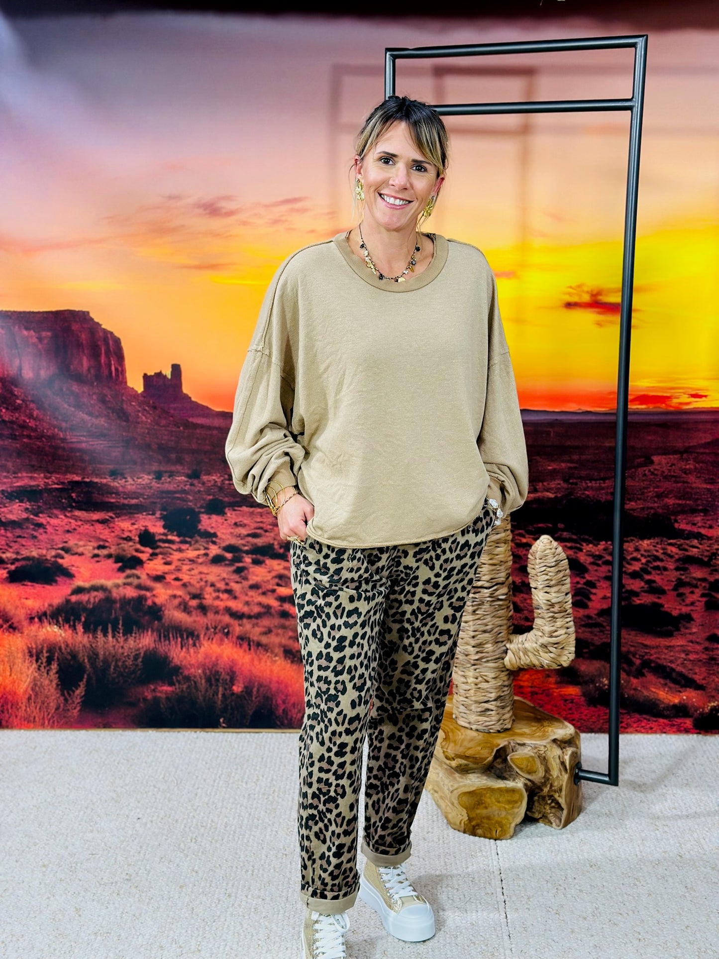 408  🛍️ Pantalon côtelé léopard 🐆