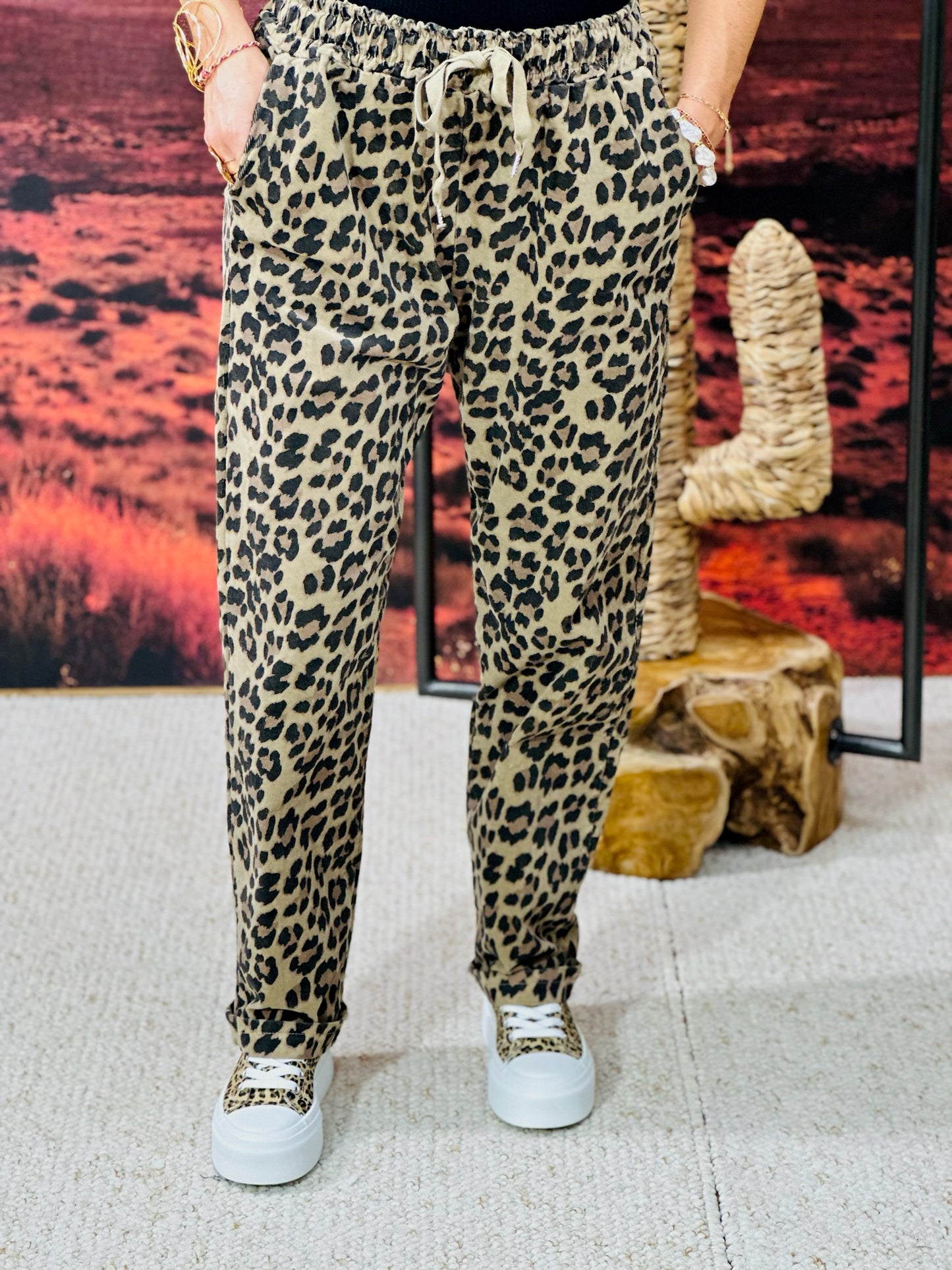 408  🛍️ Pantalon côtelé léopard 🐆