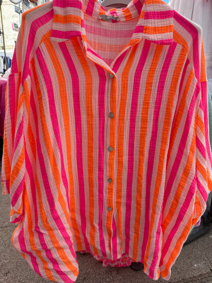 149 🌻Chemisier Rayé Oversize