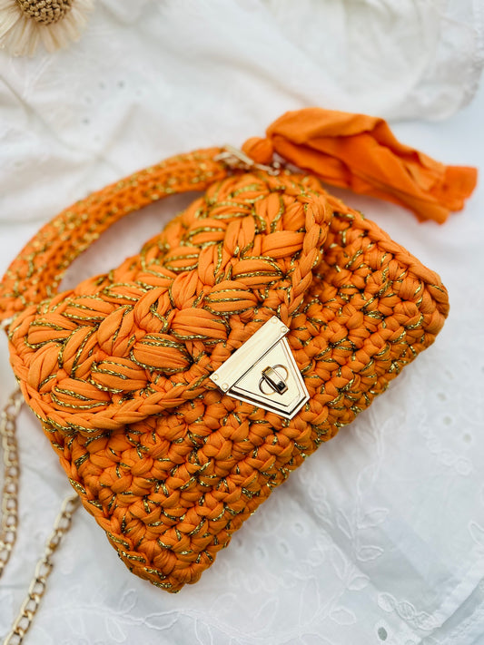 693 🛍️ Petit sac crochet et doré  🪝