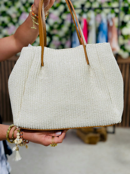 742 🛍️ Sac en cuir et rafia ⛱️