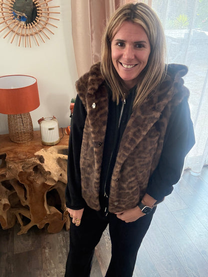 469 🍁 Sans manche Léopard