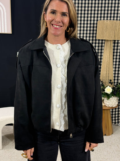 517 🖤 Veste Suédine