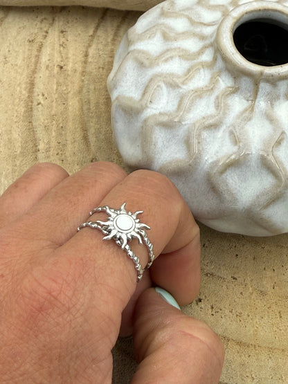 56 🍭  Bague Soleil Argenté