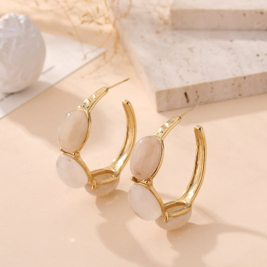 146 🍋 Boucle D'oreilles Pierre