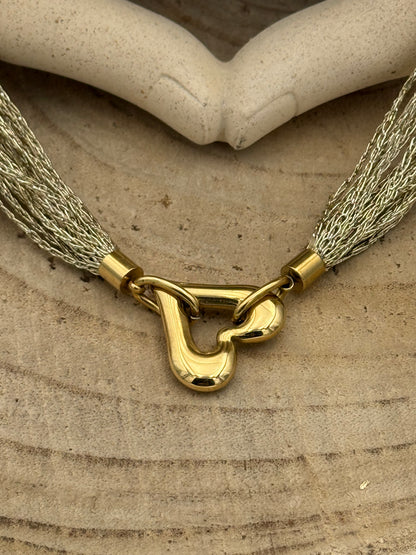 215 🍭  Collier coeur Doré