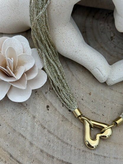 215 🍭  Collier coeur Doré