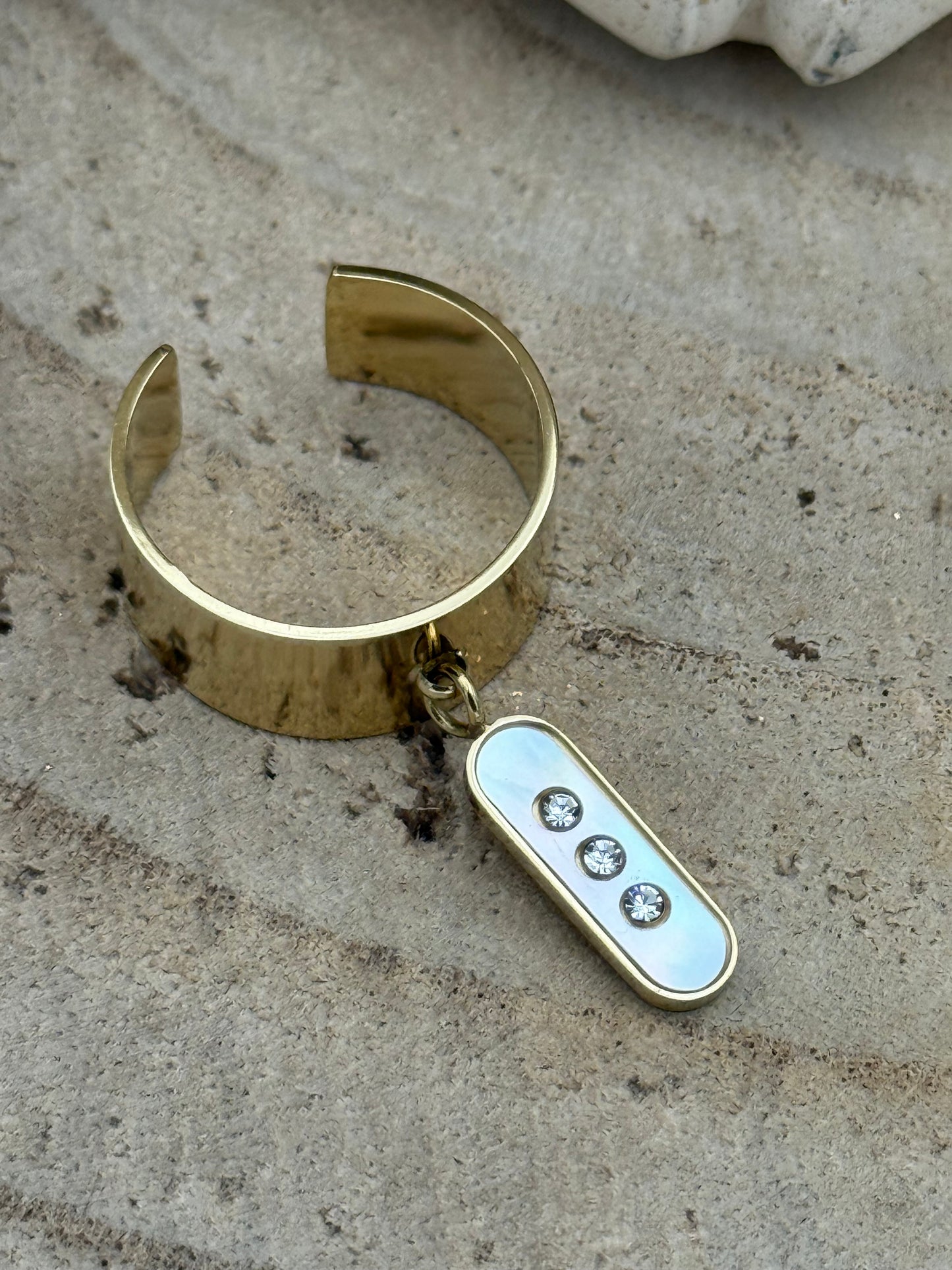 217 🍭  Bague Breloque Strass