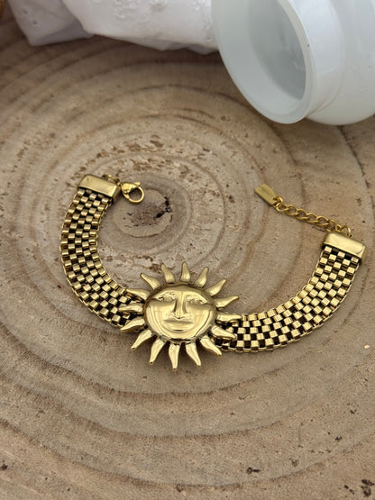 238 💜 Bracelet soleil maille plate 🌞