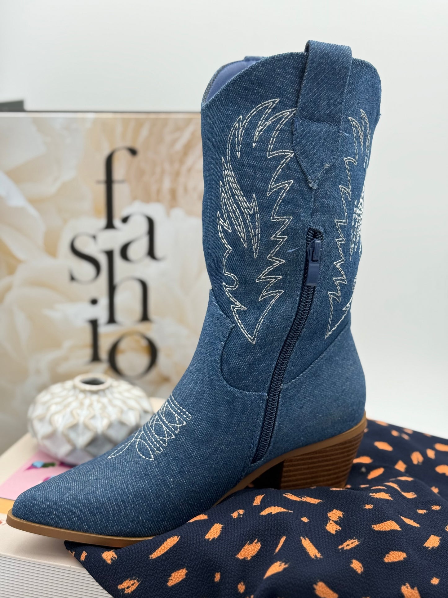 434 🛍️ Santiags Hautes Jeans ✨