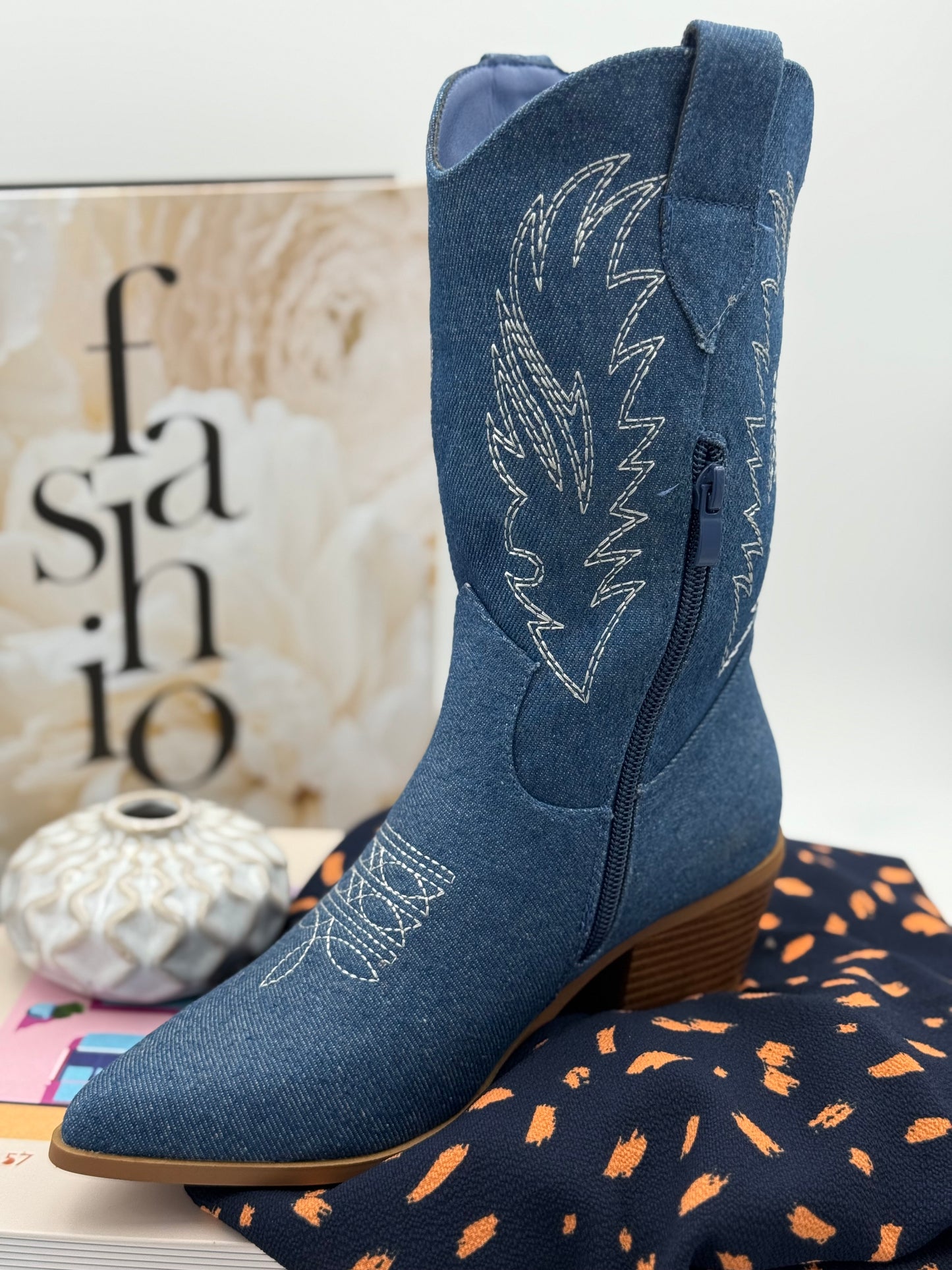 434 🛍️ Santiags Hautes Jeans ✨