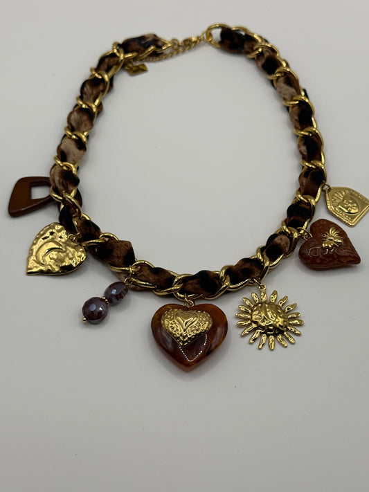 406 🛍️ Collier Coeur Marbré