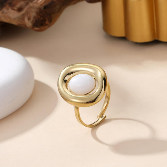 48 🌷 Bague Perle Blanche