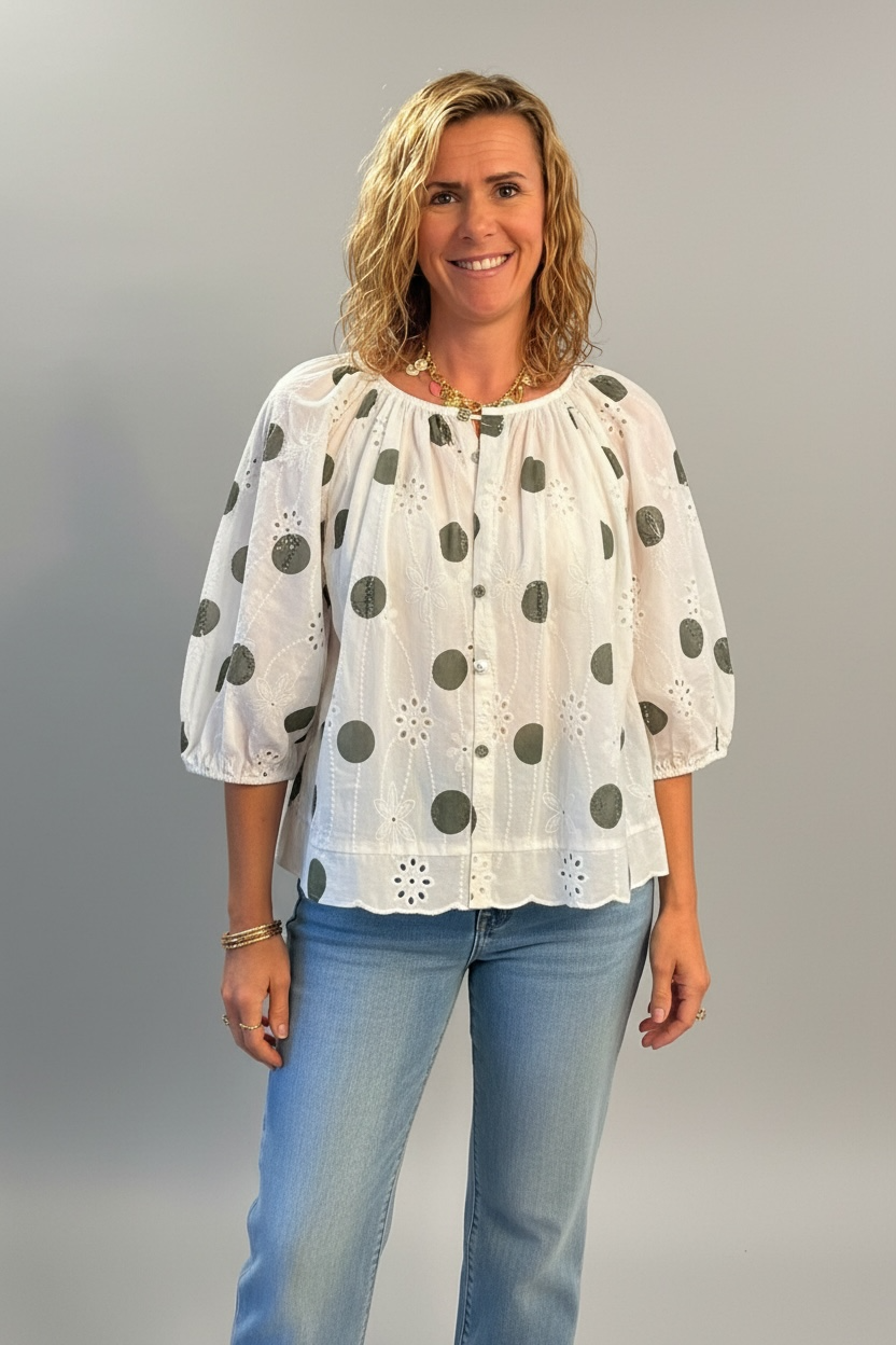 67 🌷 Blouse Pois Broderie